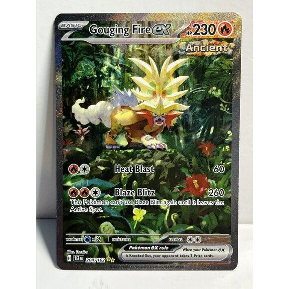 Pokemon TCG S&V: Temporal Forces Gouging Fire ex  204/162 SIR Nrmt English Card! - Picture 1 of 2
